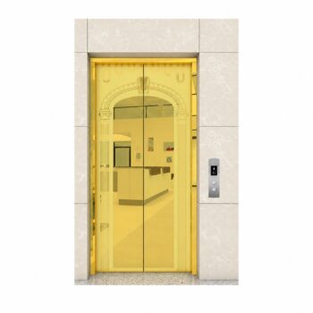 Ketai DN-TM09 - cửa tầng titan vàng khắc gương | Ecolift Solution